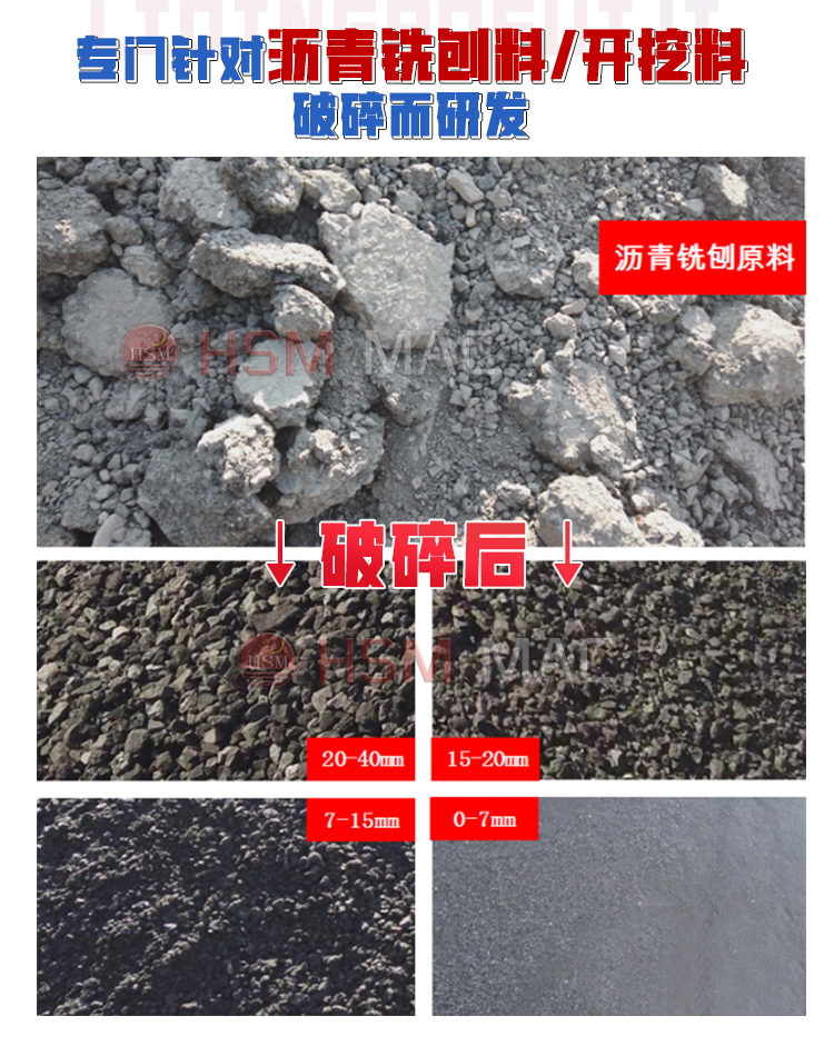 瀝青銑刨料破碎篩分設(shè)備 廢舊瀝青回收料破碎篩分機(jī) 公路廢舊瀝青混合料破碎篩分設(shè)備 銑刨料雙齒輥破碎機(jī) 